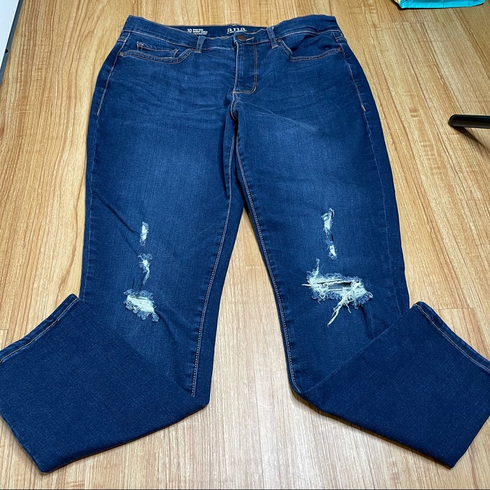 A.N.A high rise skinny ankle dark wash jean size 10
